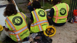 AmeriCorps Volunteers in Safety Vests