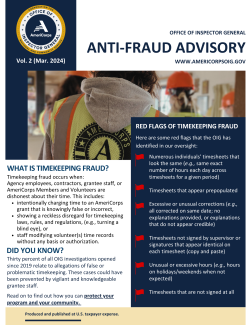 Anti-Fraud Advisory Volume 2